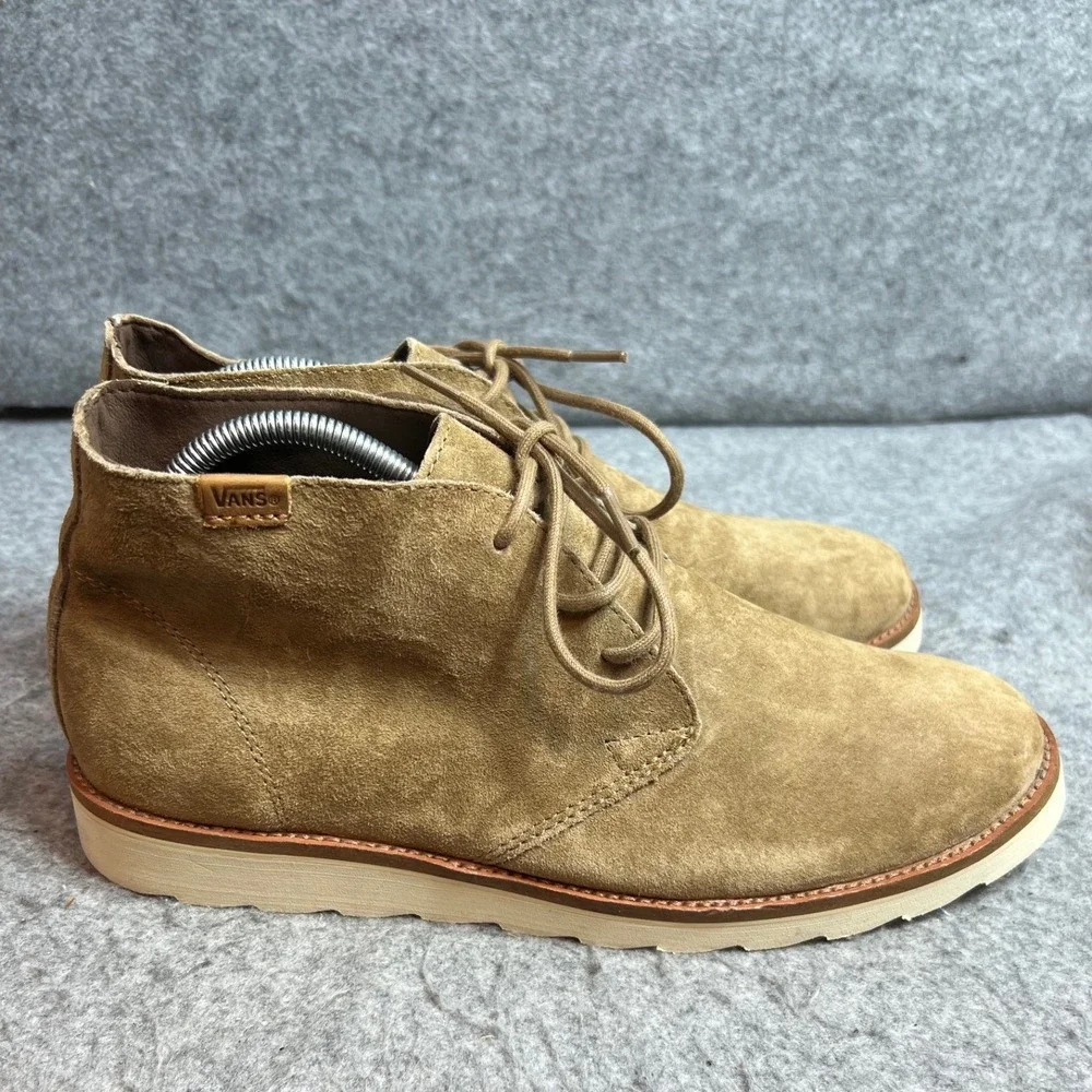 Vans Desert Chukka Tan Suede Mid Top Boots Mens Brown Wedge Sole Size 9.5